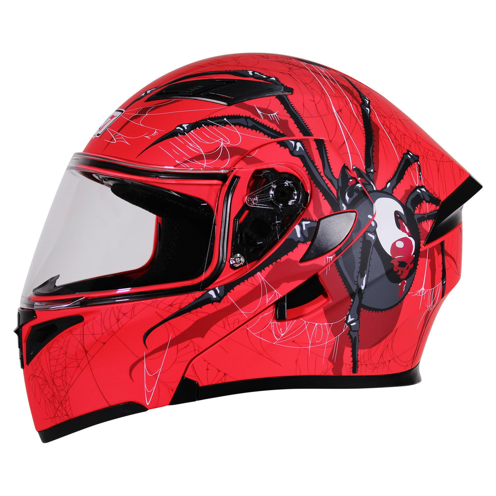 Casco Abatible R7 Unscarred Spider Negro Rojo Blanco – Moto