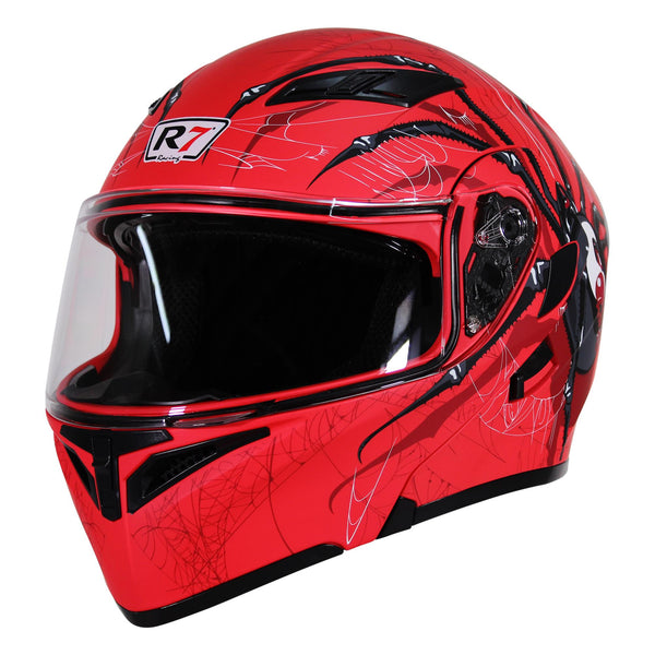 Casco Abatible R7 Unscarred Spider Ngo/Rjo/Bco - Moto Helmets  -  - Abatibles, Cascos, Modulares