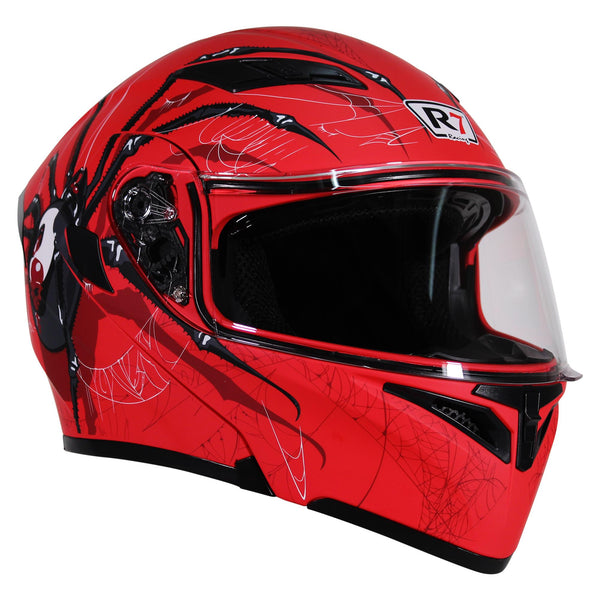 Casco Abatible R7 Unscarred Spider Ngo/Rjo/Bco - Moto Helmets  -  - Abatibles, Cascos, Modulares