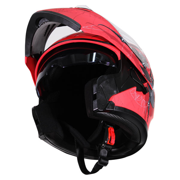 Casco Abatible R7 Unscarred Spider Ngo/Rjo/Bco - Moto Helmets  -  - Abatibles, Cascos, Modulares