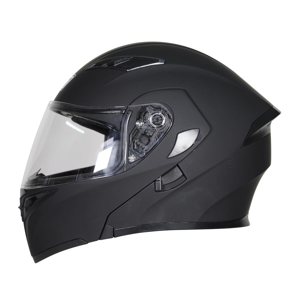 Casco Abatible R7 Unscarred Negro Mate Con Luz Led – Moto Helmets