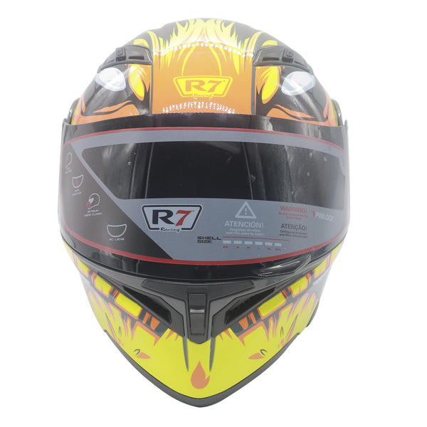 Casco Abatible R7 Unscarred Inflames Amarillo - Moto Helmets  -  - Abatibles, Cascos, Modulares