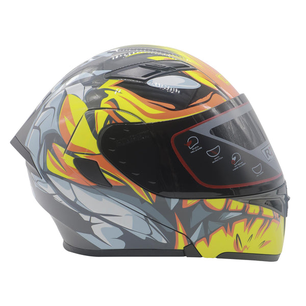 Casco Abatible R7 Unscarred Inflames Amarillo - Moto Helmets  -  - Abatibles, Cascos, Modulares