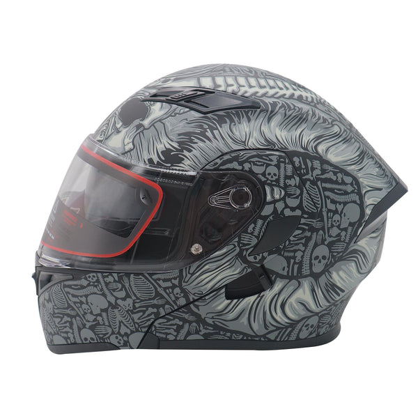 Casco Abatible R7 Unscarred Bone Demon Gris
