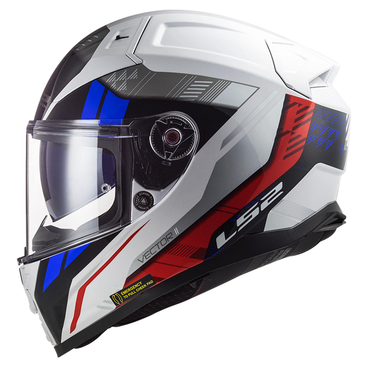 Casco Integral LS2 Vector II Stylus Blanco Rojo Mate