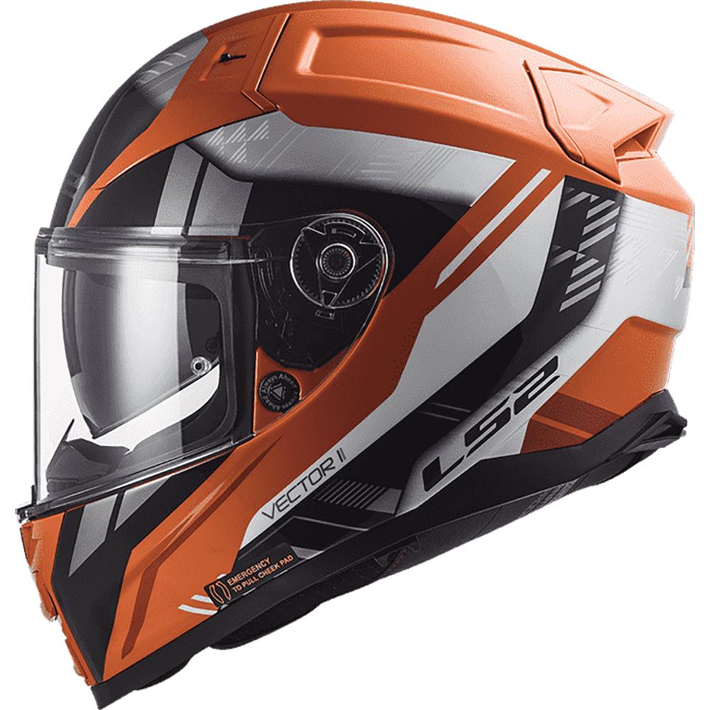 Casco Ls2 Vector Ii Stylus Naranja Negro – Moto Helmets & Sebastian SA ...