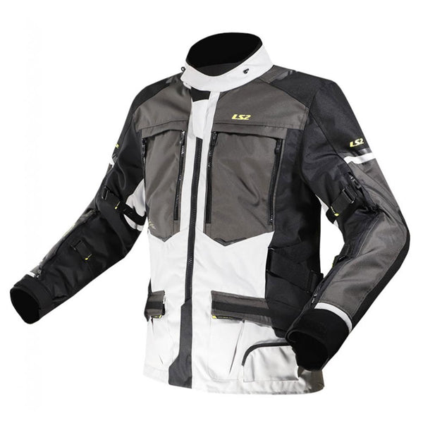Chamarra De Moto Ls2 Norway Gris Negro Amarillo