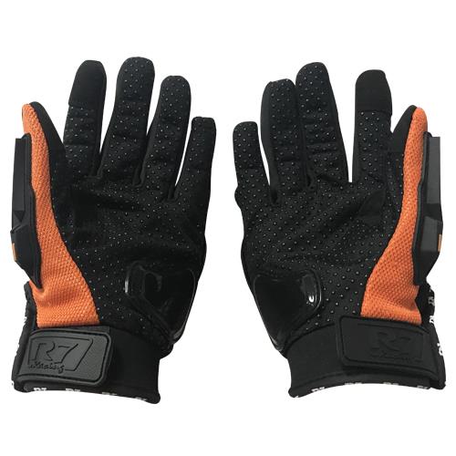 Guantes Con Protección R7 1 Naranja Touch Y Limpia Micas - Moto Helmets  -  - Equipo, guantes
