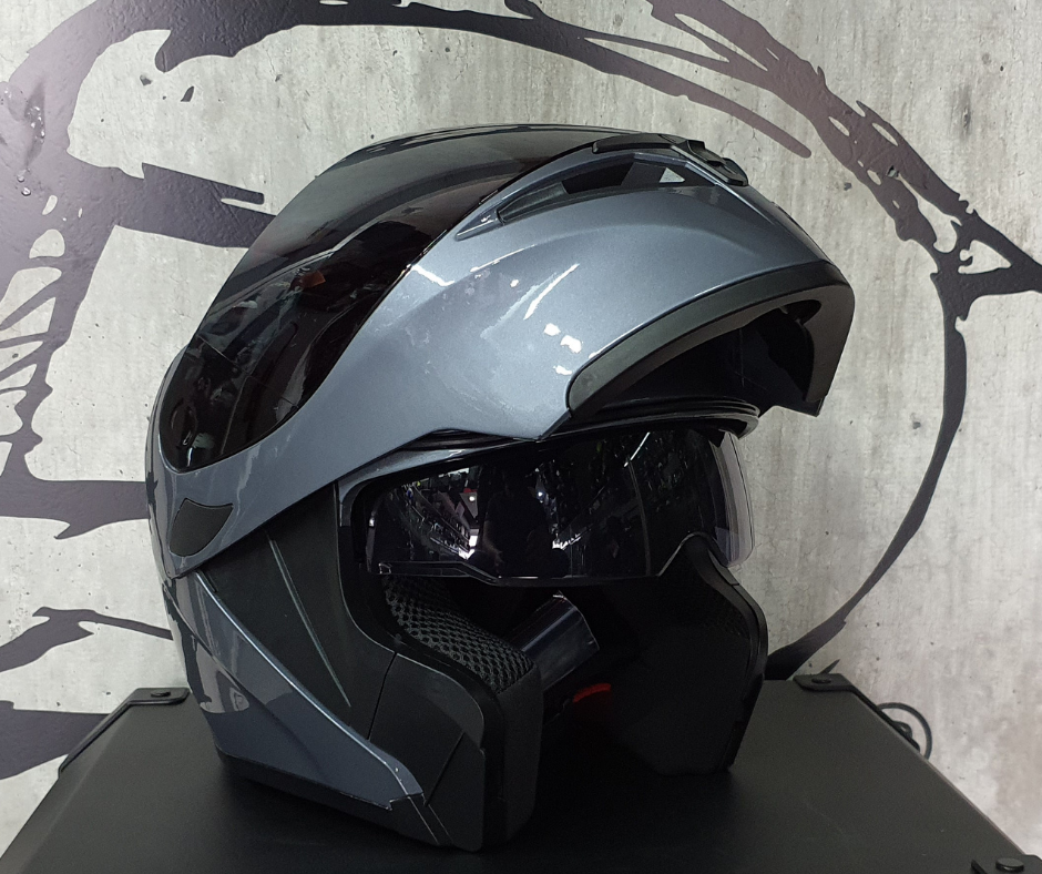 Casco Abatible R7 Racing Unscarred Doble Mica Gris – Moto Helmets ...