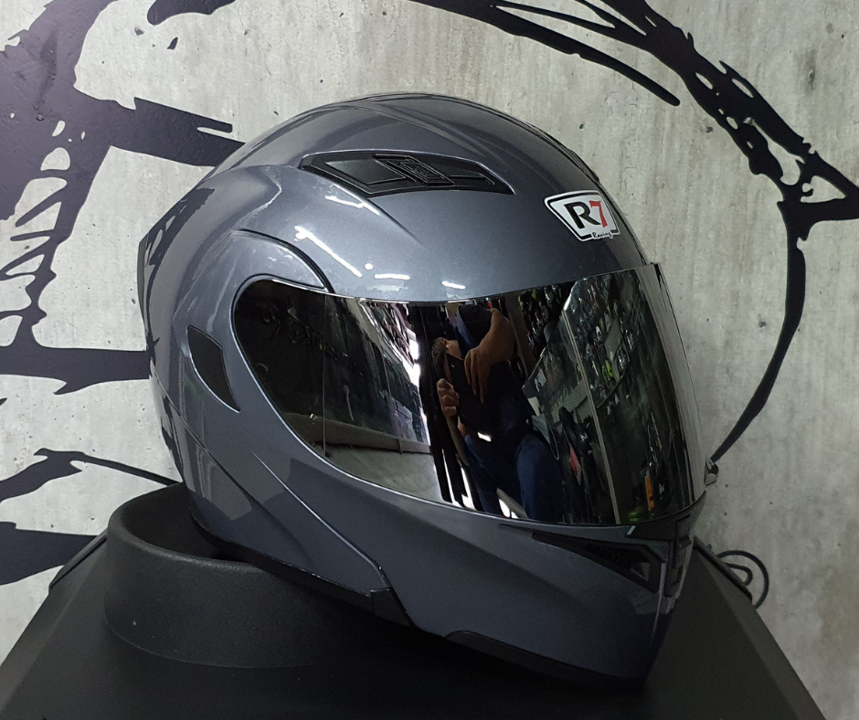 Casco Abatible R7 Racing Unscarred Doble Mica Gris – Moto Helmets ...