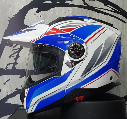 Casco Abatible Cross/Strret Tech X2  TX 909 AZUL - Moto Helmets  -  - Abatibles, Cascos, Doble Propósito
