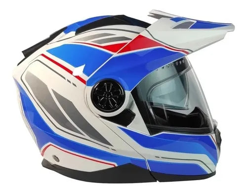 Casco Abatible Cross/Strret Tech X2  TX 909 AZUL - Moto Helmets  -  - Abatibles, Cascos, Doble Propósito