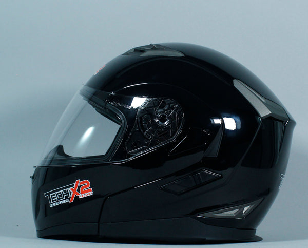 Casco Abatible Tech X2 FF953 Negro Brillo - Moto Helmets  -  - Abatibles, Cascos, Modulares