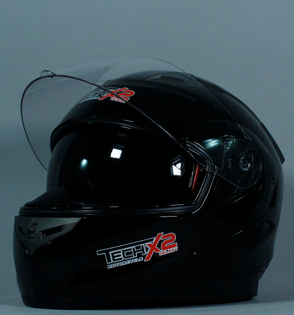 Casco Abatible Tech X2 FF953 Negro Brillo - Moto Helmets  -  - Abatibles, Cascos, Modulares