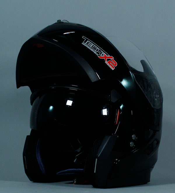 Casco Abatible Tech X2 FF953 Negro Brillo - Moto Helmets  -  - Abatibles, Cascos, Modulares