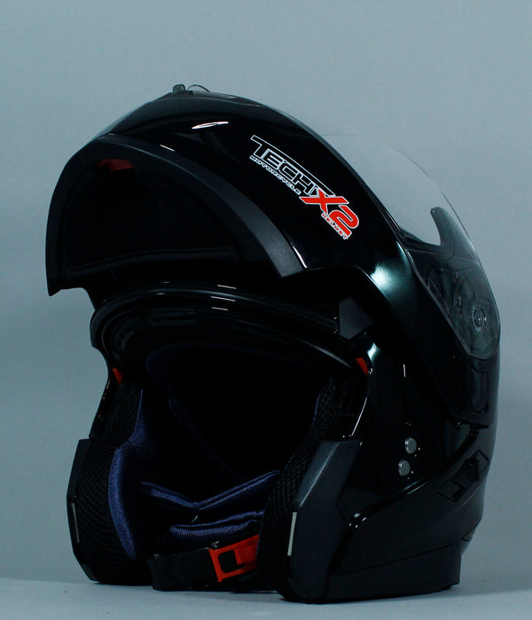 Casco Abatible Tech X2 FF953 Negro Brillo - Moto Helmets  -  - Abatibles, Cascos, Modulares