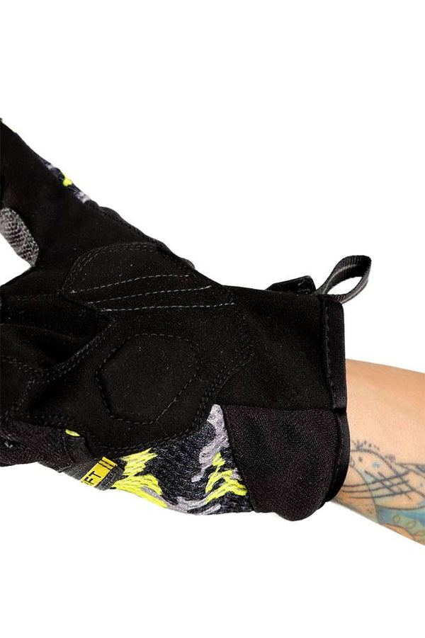 Guantes Shaft Mesh Negro Amarillo