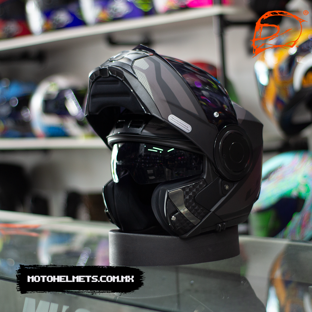 Casco Abatible Ls2 Ff902 Scope Ii Axis +Pinlock Negro Titanium