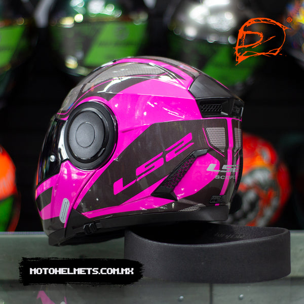 Casco Abatible LS2 Scope II Axis Con Pinlock Negro Rosa  FF902