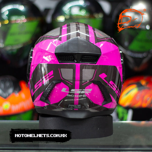 Casco Abatible LS2 Scope II Axis Con Pinlock Negro Rosa  FF902