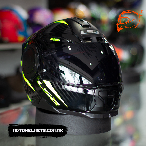 Casco Abatible Ls2 Ff902 Scope Ii Skid Negro Amarillo