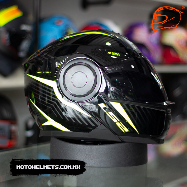 Casco Abatible Ls2 Ff902 Scope Ii Skid Negro Amarillo